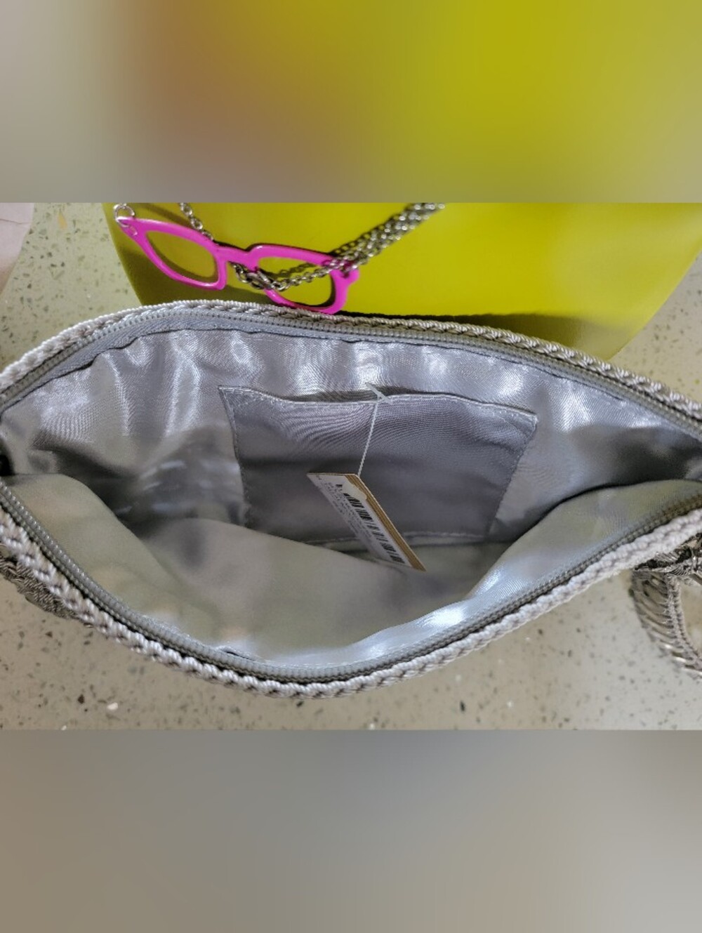 Silver Woven Clutch Wristlet - Picture 3 of 7